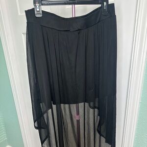 Jamie Nichole collection Black sheer high low skirt 1X